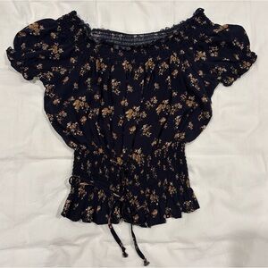 Floral Top with waist-tie